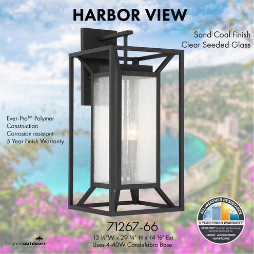 Harbor View 4 Light 30 inch Sand Coal Outdoor Wall Mount, Great Outdoors