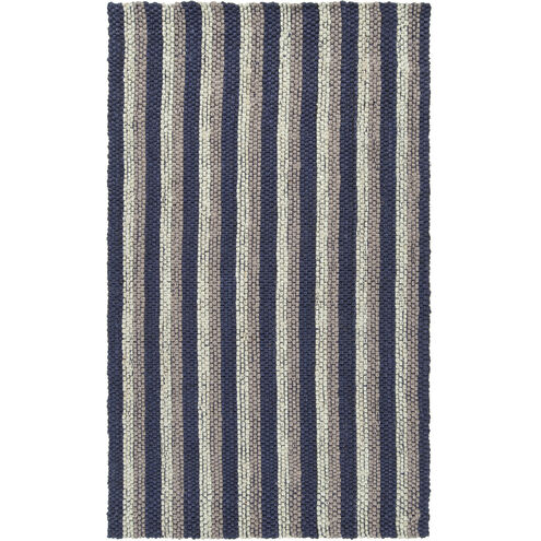 Country Jutes 36 X 24 inch Dark Blue, Seafoam, Taupe Rug