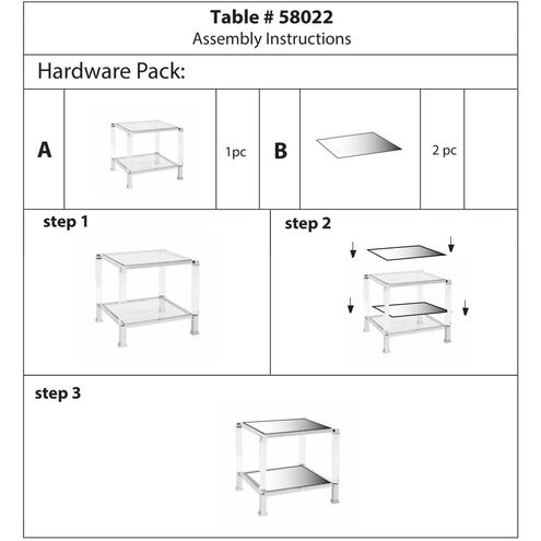 Clare 24 X 24 inch Silver Side Table