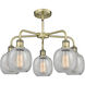 Belfast 5 Light 24 inch Antique Brass and Clear Crackle Chandelier Ceiling Light