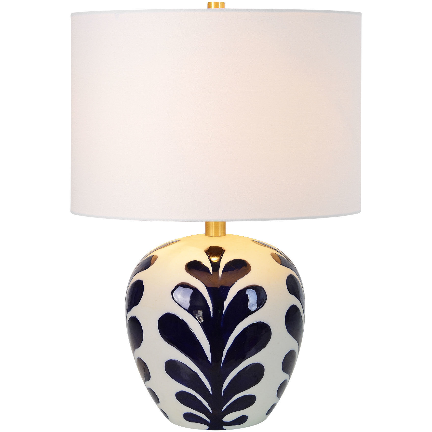 Darina 19.25 inch 100 watt Off-White and Navy Table Lamp Portable Light