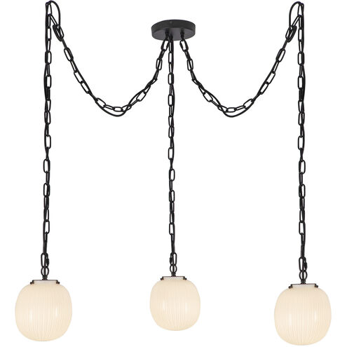 Alora Mood Cherise 3 Light 6.75 inch Matte Black Multi Pendant Ceiling Light