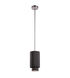 Schiffer 1 Light 6 inch Brushed Nickel Mini Pendant Ceiling Light in Black Fabric Drum - Double Shade