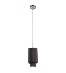 Schiffer 1 Light 6 inch Brushed Nickel Mini Pendant Ceiling Light in Black Fabric Drum - Double Shade
