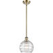 Ballston Deco Swirl LED 8 inch Antique Brass Pendant Ceiling Light, Ballston