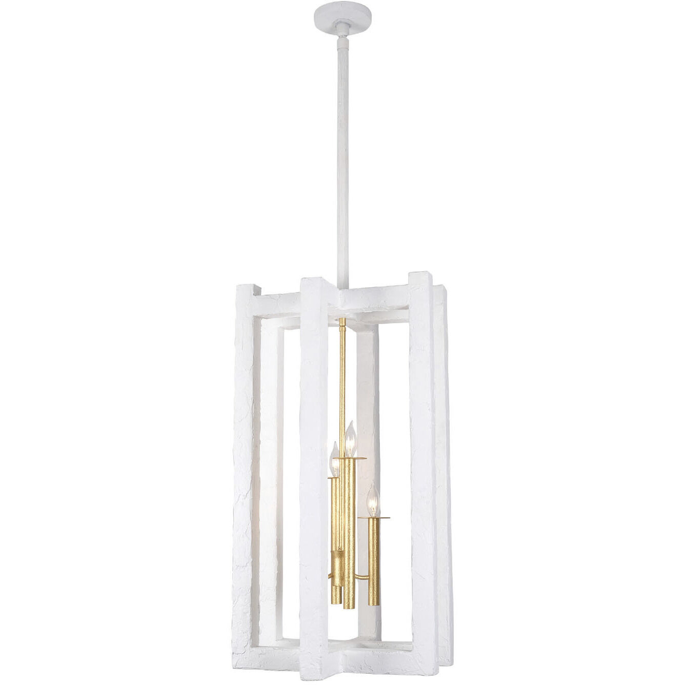 Duo 4 Light 18 inch Soft Gold and White Foyer Light Ceiling Light
