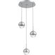 Cabochon LED Classic Silver Pendant Chandelier Ceiling Light in Clear, 2700K LED