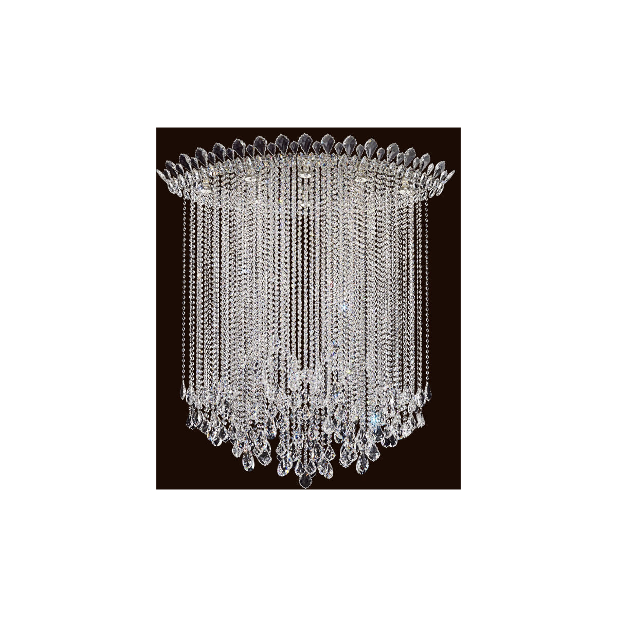 Trilliane Strands 8 Light 25 inch Polished Stainless Steel Flush Mount Ceiling Light in Heritage