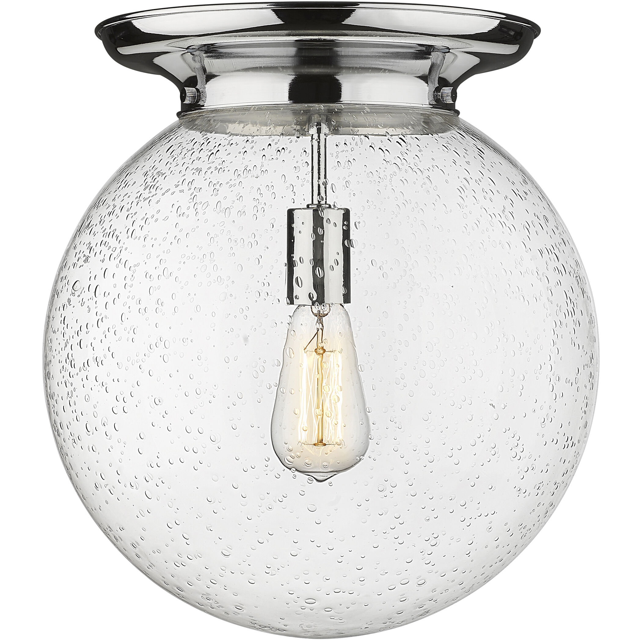 Beacon 1 Light 14 inch Polished Chrome Flush Mount Ceiling Light