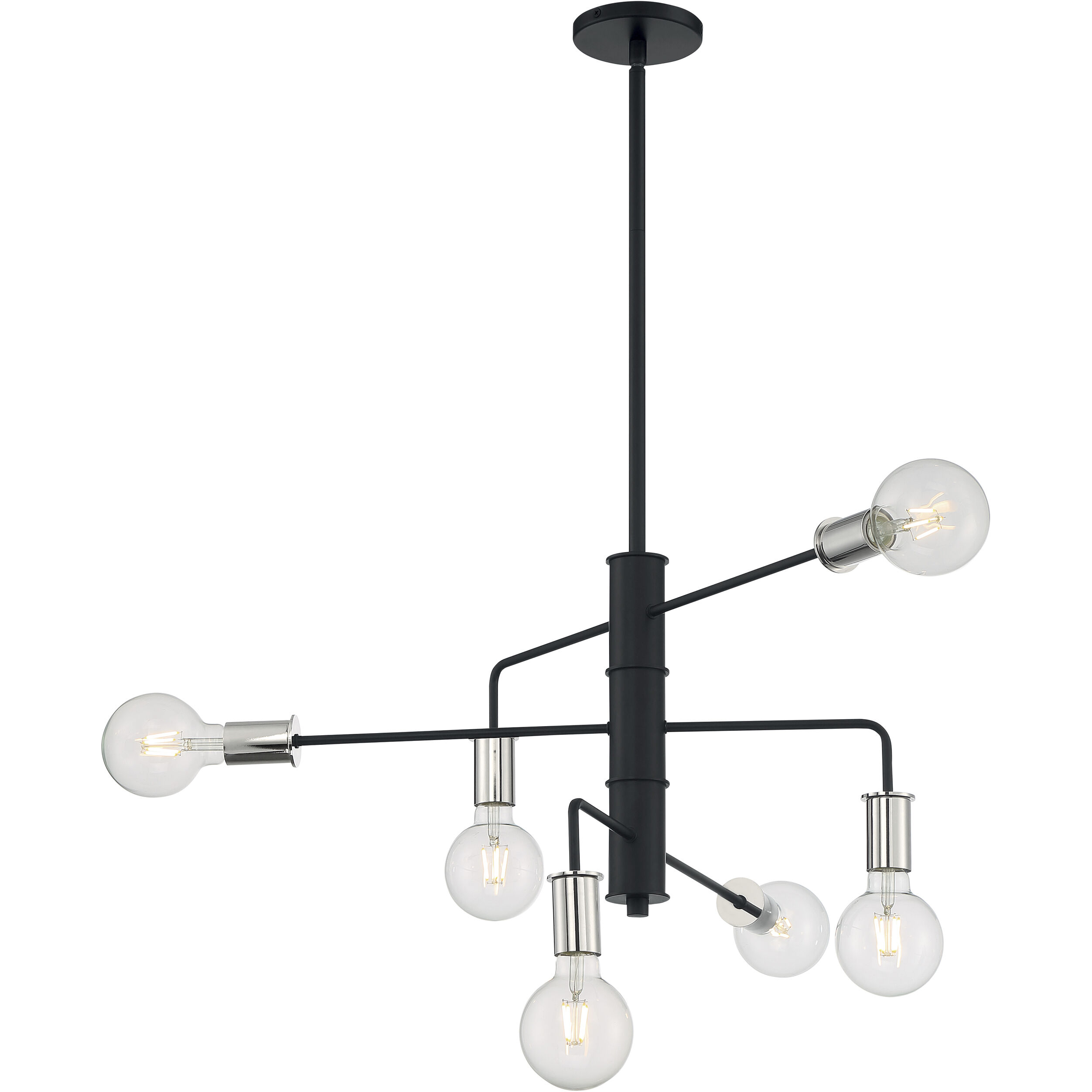 Ryder 9 Light 25 inch Black and Polished Nickel Chandelier Ceiling Light