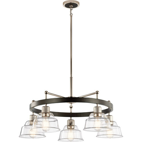 Eastmont 5 Light 32 inch Polished Nickel Chandelier Ceiling Light, 1 Tier Large