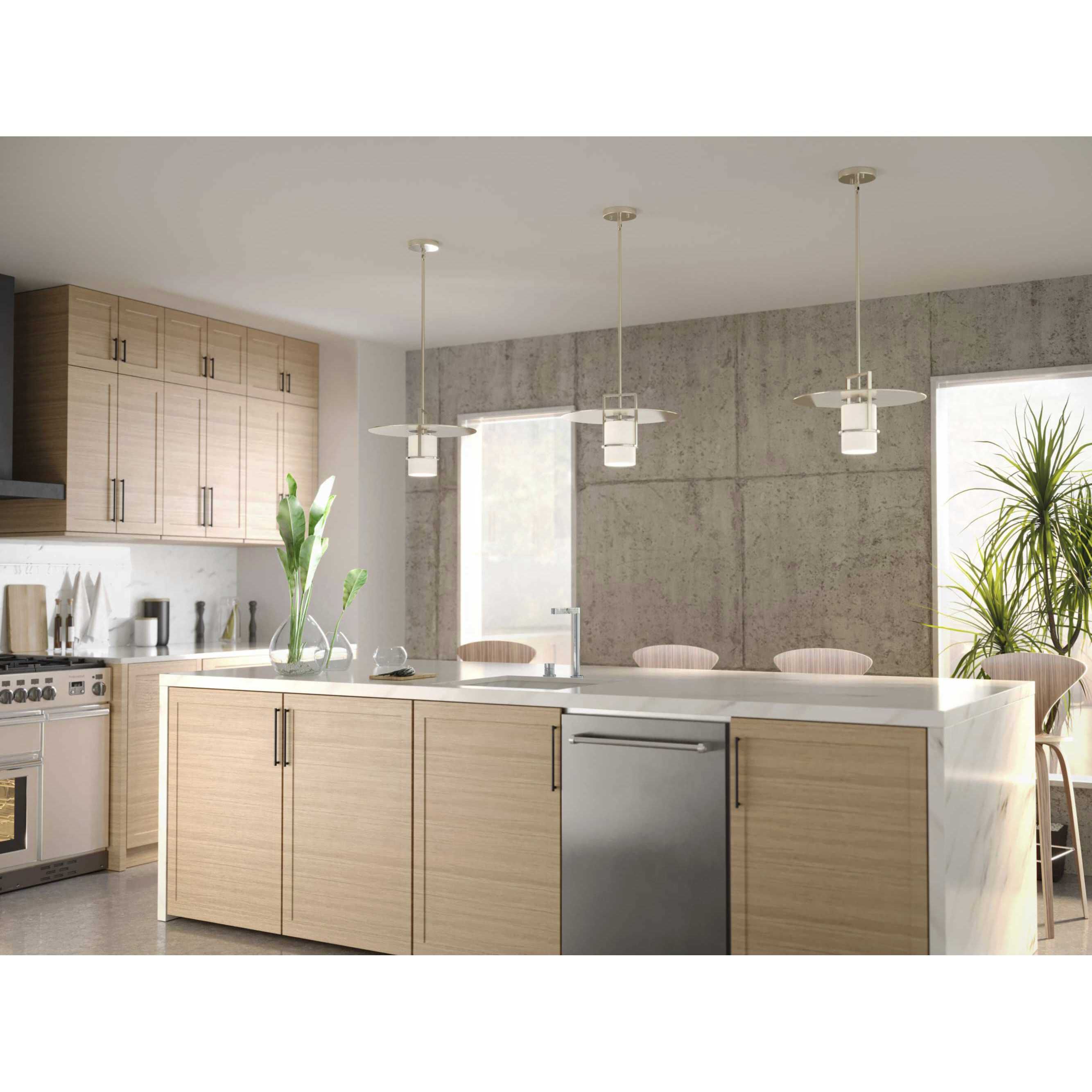 Mystic 1 Light 14 inch Brushed Nickel Pendant Ceiling Light in Burnished Nickel