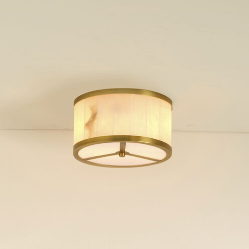 Upsala 2 Light 11.5 inch Antique Brass Flush Mount Ceiling Light, Small