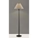 Scallop 60.75 inch 100.00 watt Black Wood Floor Lamp Portable Light