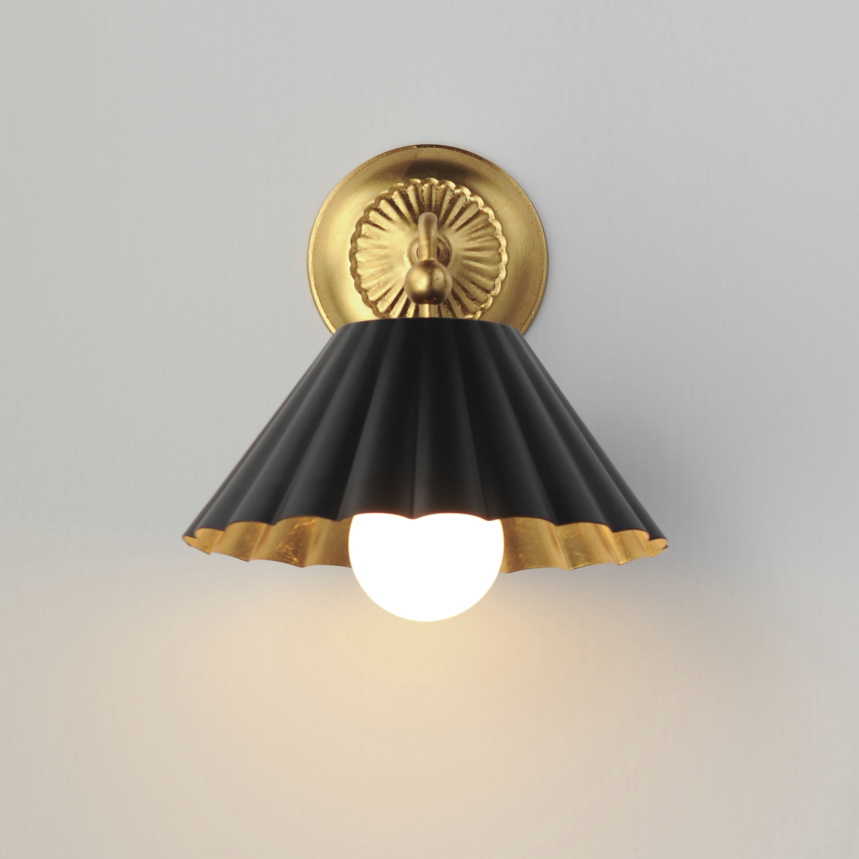 Primrose 1 Light 10 inch Black and Gold Leaf Wall Sconce Wall Light
