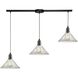 Hand Formed Glass Linear Mini Pendant Ceiling Light