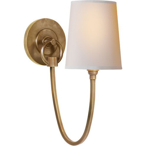 Thomas O'Brien Reed 1 Light 5 inch Hand-Rubbed Antique Brass Single Sconce Wall Light in Natural Paper