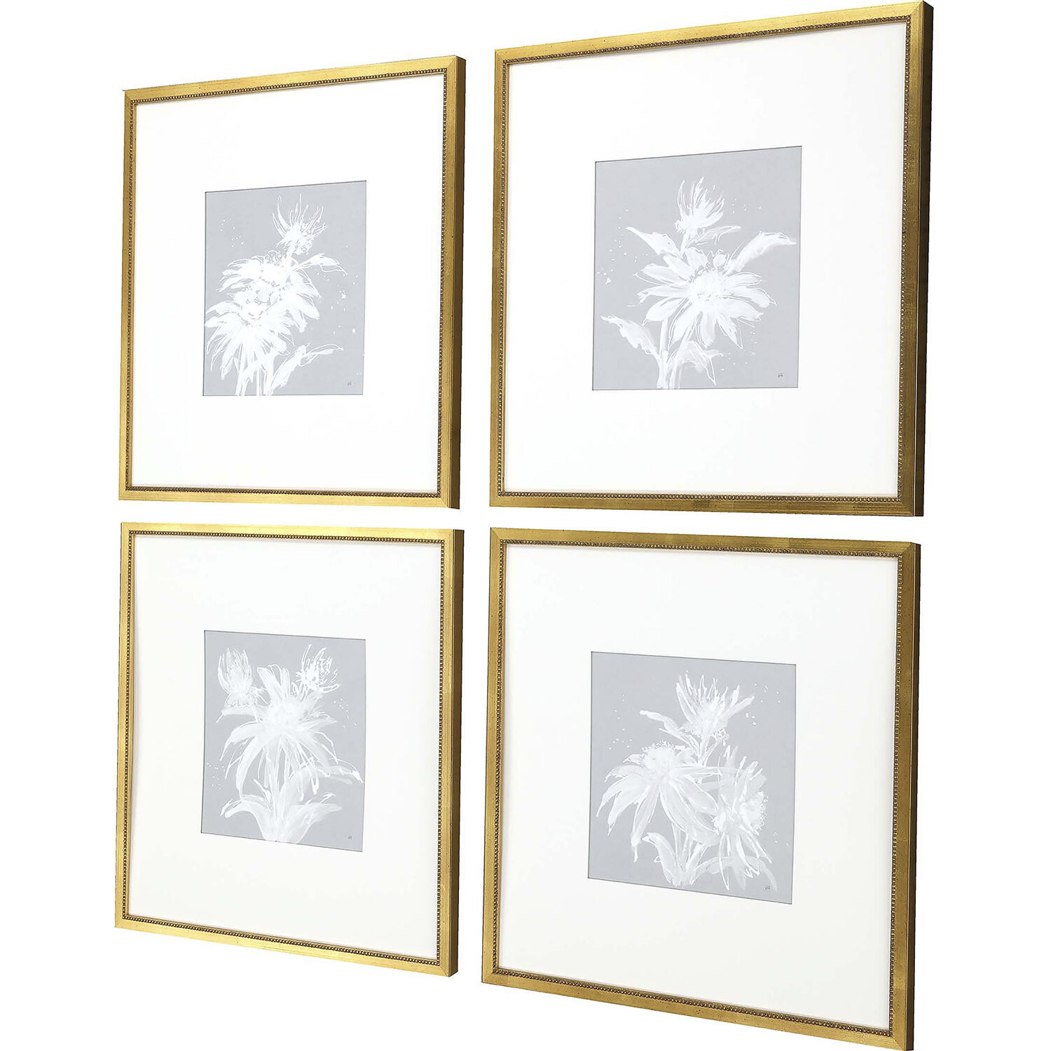 Echinacea Leaf Study Blue and White Framed Art