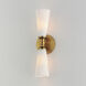 Krevat 2 Light 5 inch Black and Natural Aged Brass Wall Sconce Wall Light