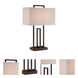 Farren 26.5 inch 60 watt Dark Bronze Table Lamp Portable Light, with 2 Power Outlets