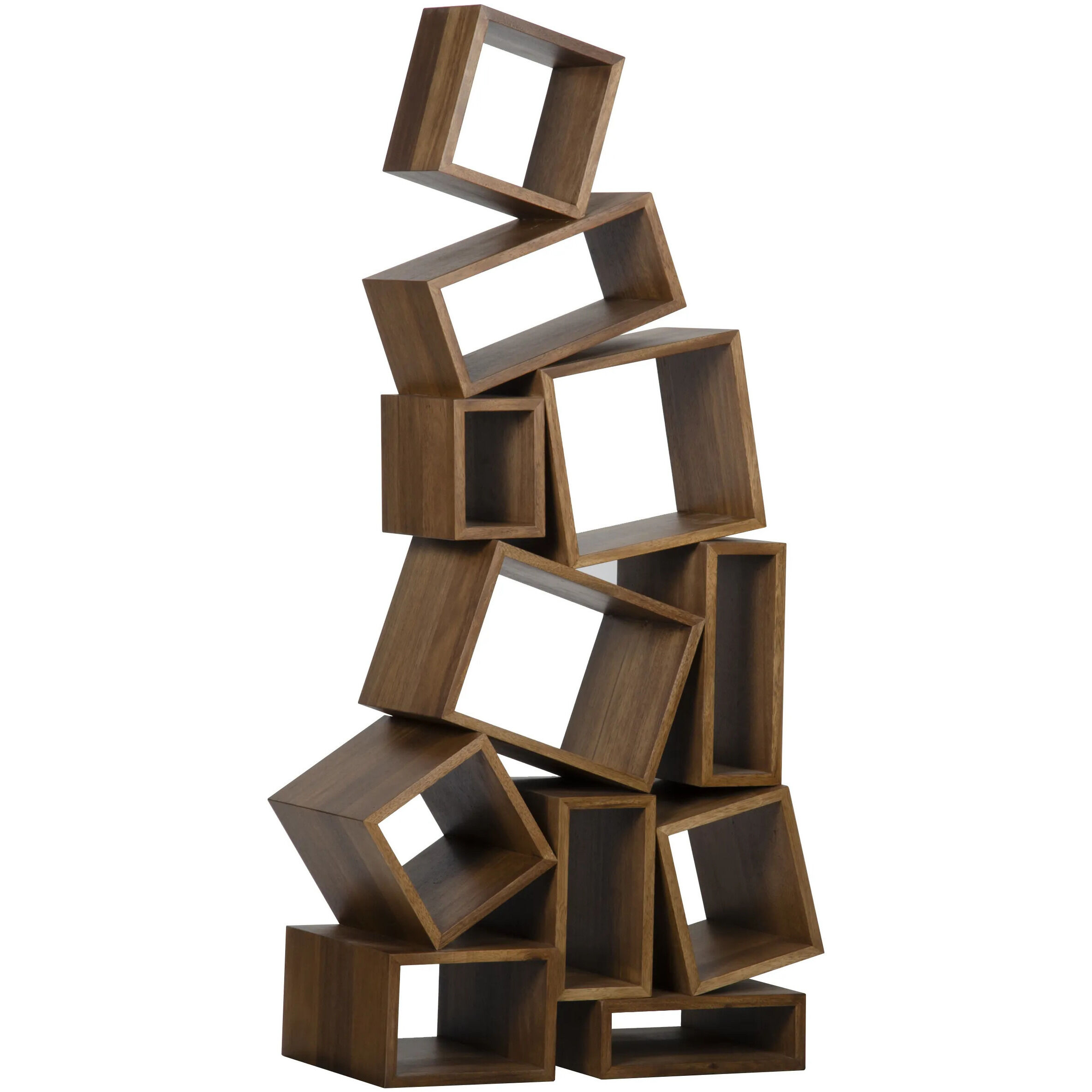 Cubist Dark Walnut Bookcase