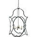 Charisma 4 Light 30 inch French Black Foyer Lantern Ceiling Light, Large