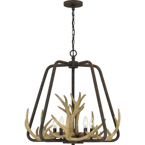 Laurent 5 Light 26 inch Rustic Black Pendant Ceiling Light