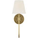Chapman & Myers Polaris LED 6 inch Antique-Burnished Brass Single Sconce Wall Light