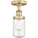 Dover 1 Light 6.5 inch Brushed Brass Semi-Flush Mount Ceiling Light