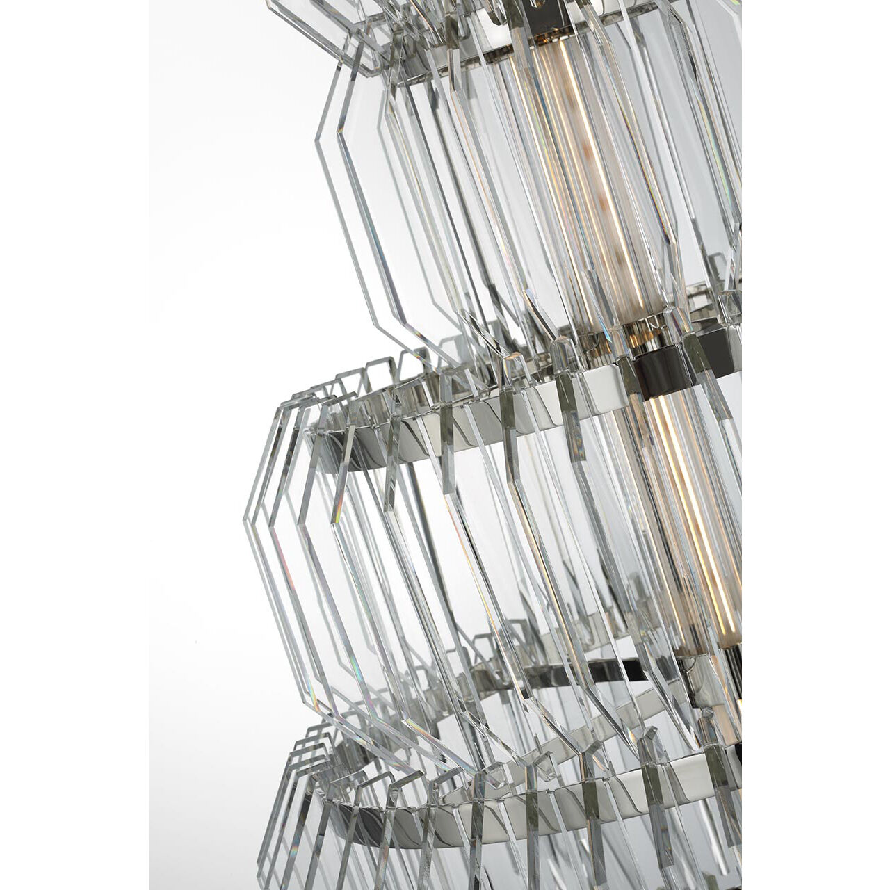 Waterford Killarney LED 19 inch Polished Nickel Layered Entry Chandelier Ceiling Light