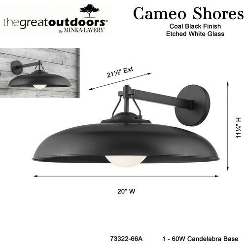Great Outdoors Cameo Shores 1 Light 11.13 inch Coal Outdoor Wall Mount