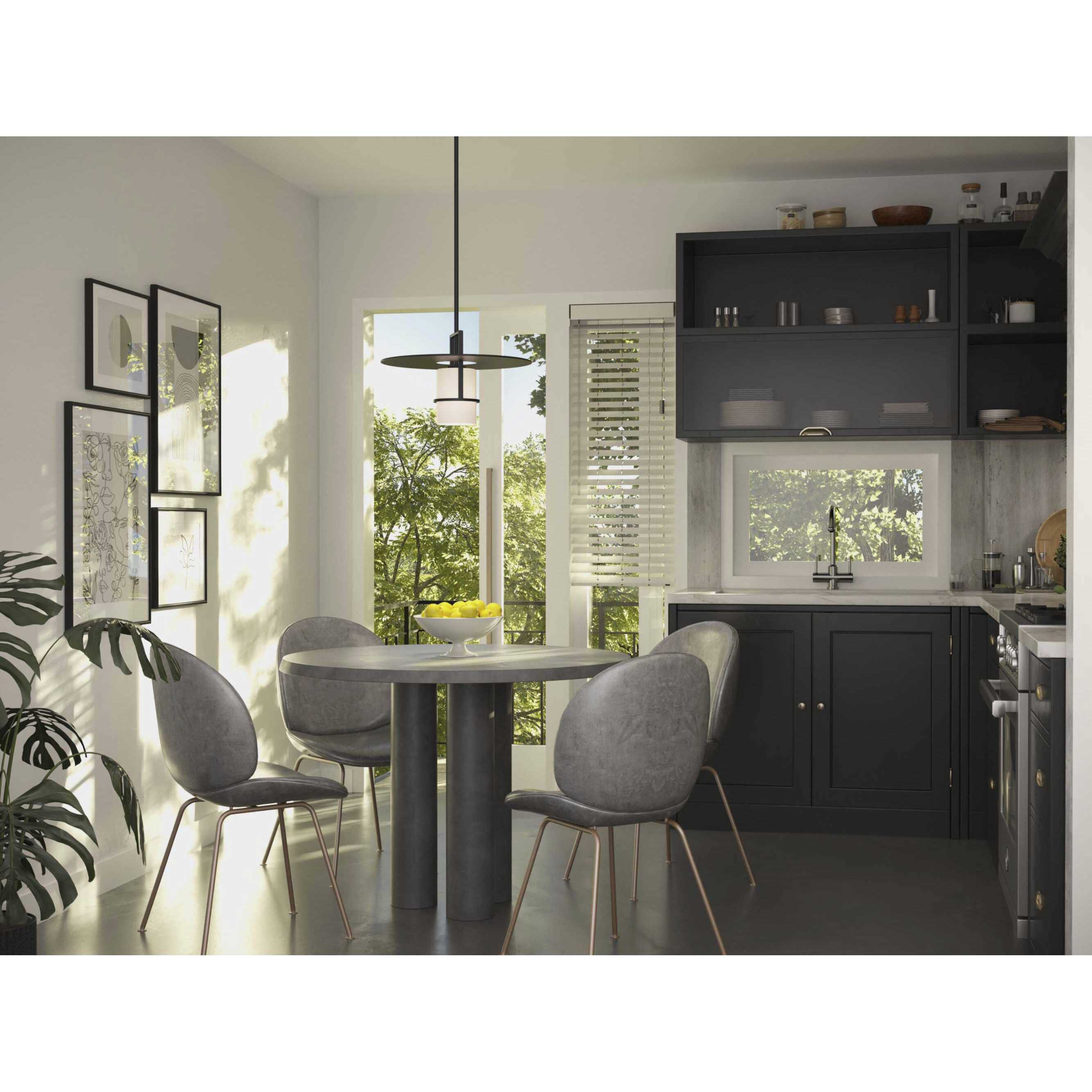 Mystic 1 Light 14 inch Matte Black Pendant Ceiling Light