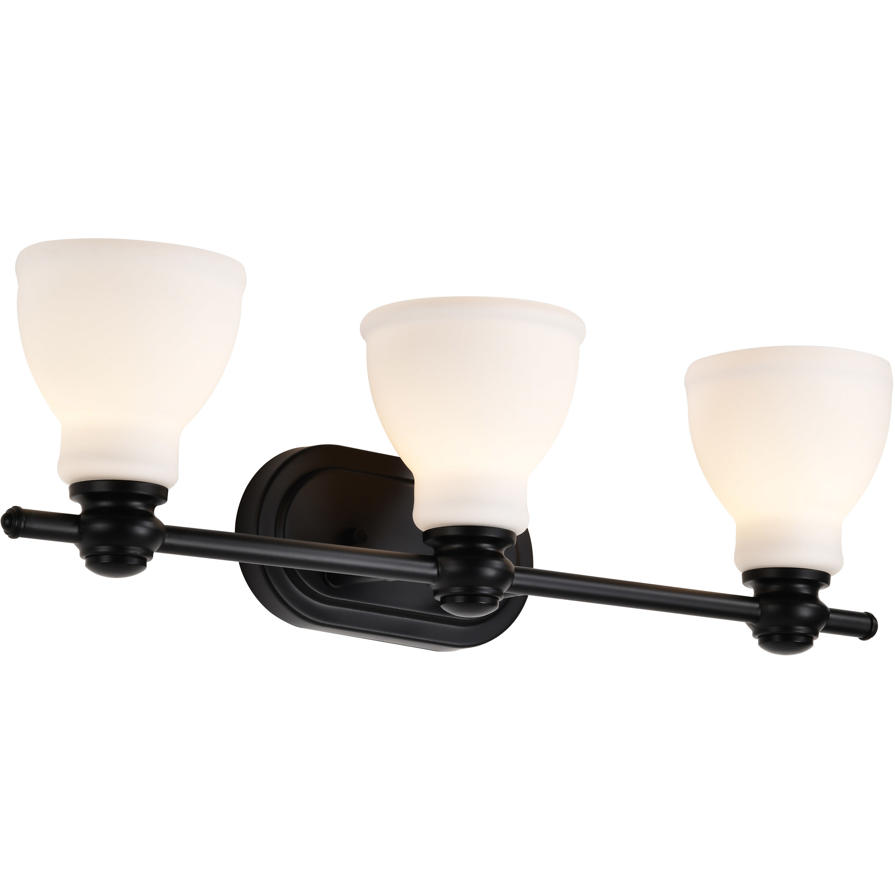 Russel 3 Light 24 inch Matte Black Vanity Light Wall Light
