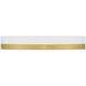Coco LED 15 inch White and Antique Brushed Brass Flush Mount Ceiling Light