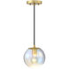 Neva LED 7 inch Brushed Gold Pendant Ceiling Light