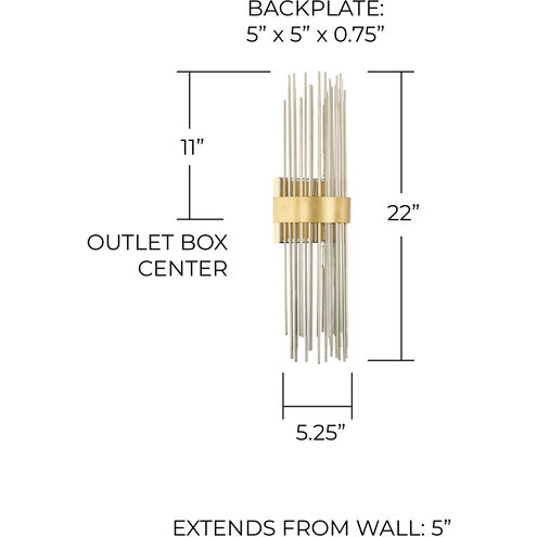 Lena 2 Light 5 inch Fire and Ice Sconce Wall Light