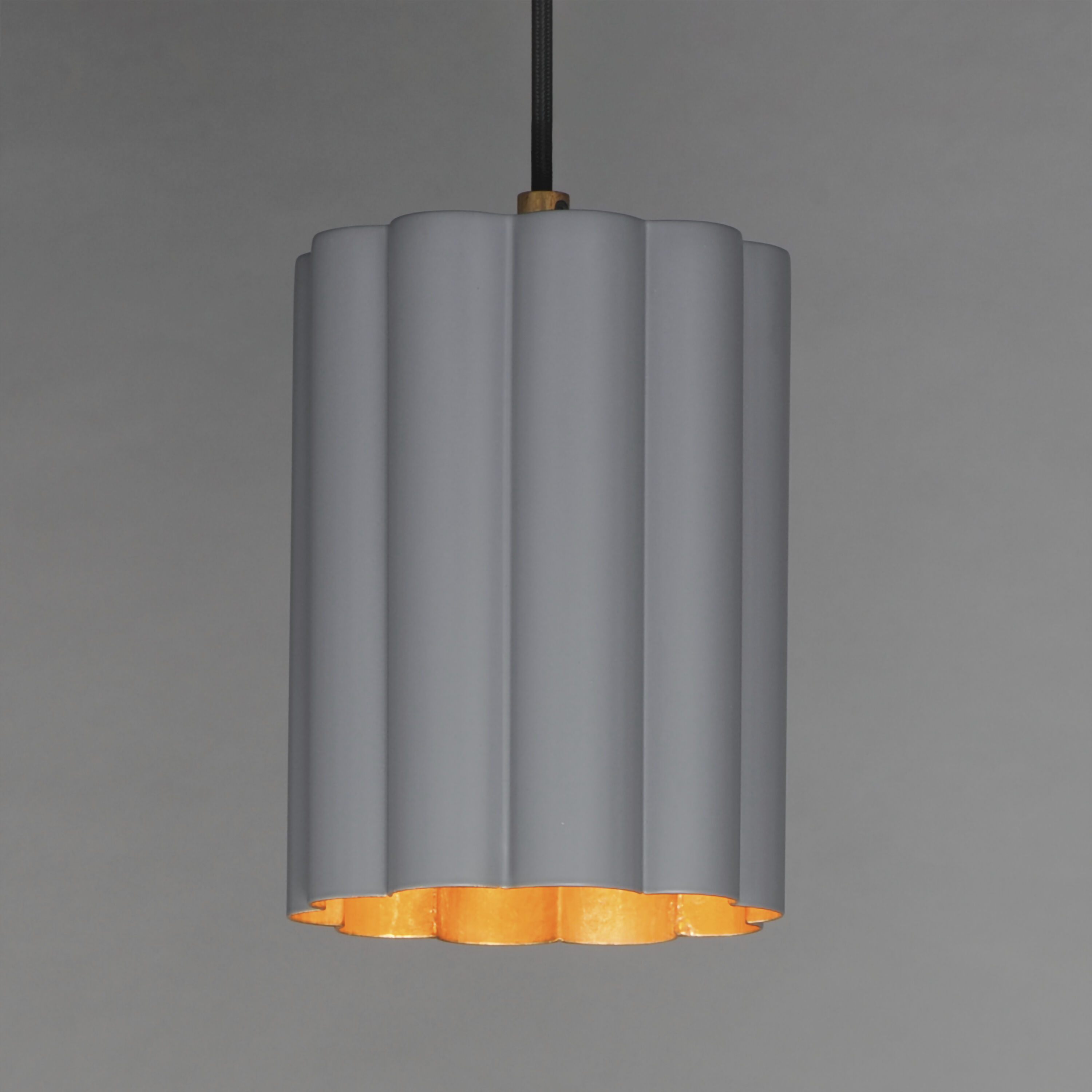 Primrose 1 Light 6 inch Gold Leaf Single Pendant Ceiling Light in Dark Grey