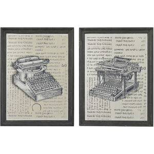 Dunrea House Clear with Black Wall Art, Antique Typewriter