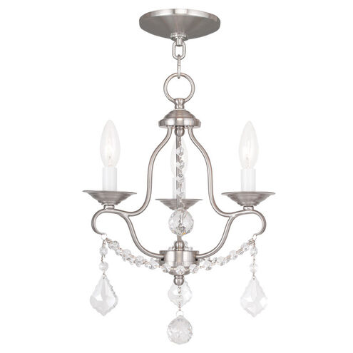 Chesterfield 3 Light 12 inch Brushed Nickel Mini Chandelier Ceiling Light