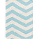 Frontier 36 X 24 inch Aqua, White Rug