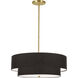 Everly 4 Light 20 inch Aged Brass with Black Pendant Ceiling Light