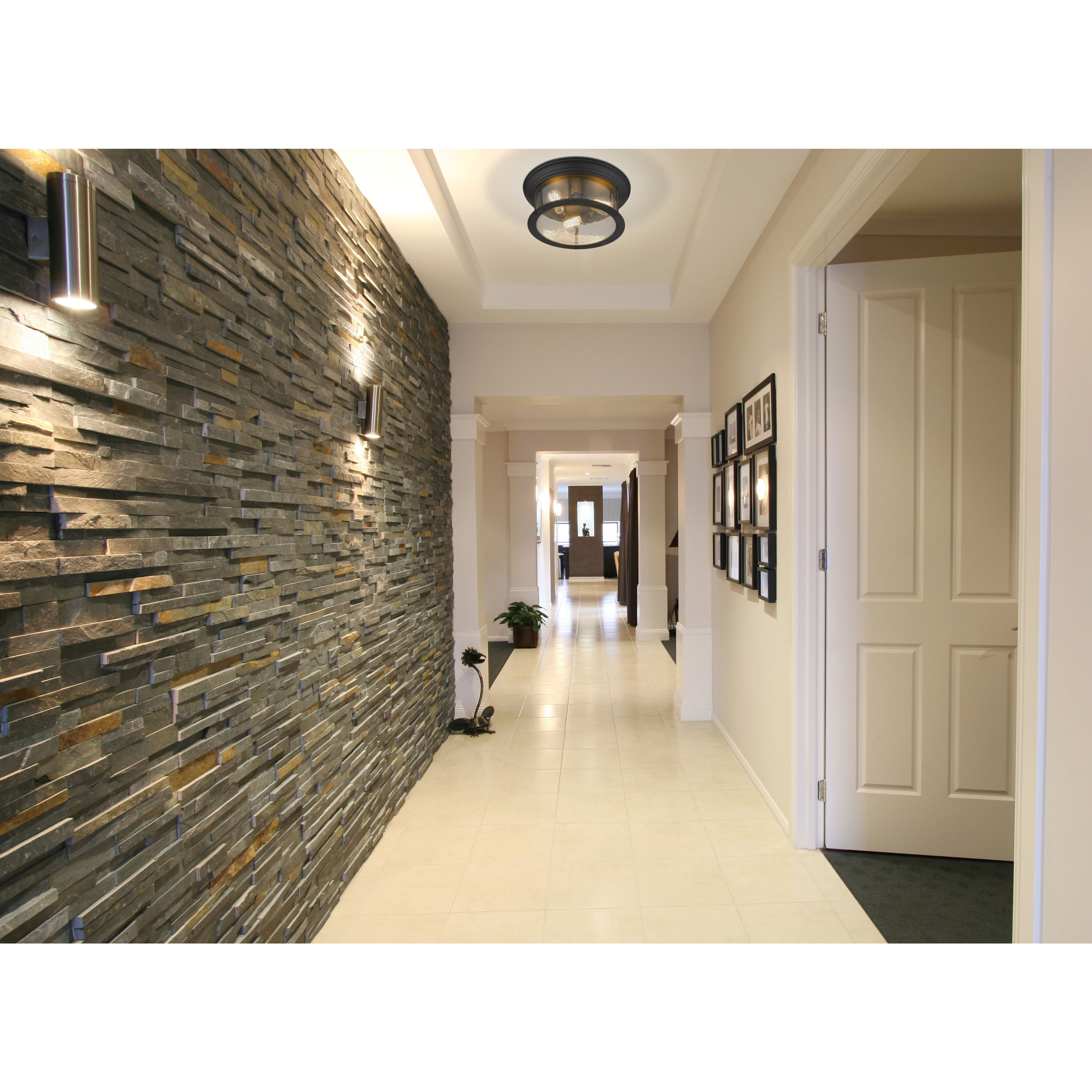 Sonna 3 Light 15.5 inch Matte Black Flush Mount Ceiling Light