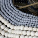 Clamshell 4 Light 37 inch White and Blue Wood Beads Chandelier Ceiling Light