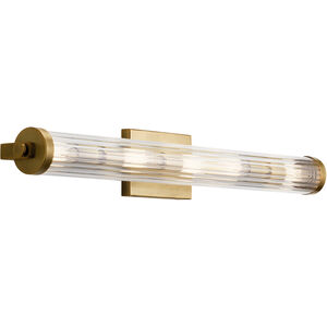 Azores 5 Light 32 inch Natural Brass Linear Bath Large Wall Light, Large