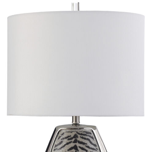 Aasha 32 inch 100.00 watt Metallic Silver Ceramic Table Lamp Portable Light
