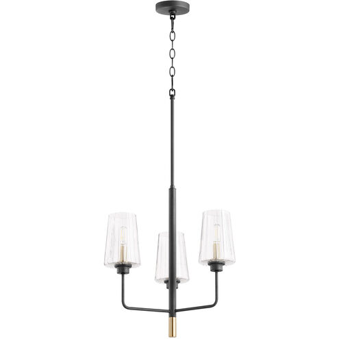 Dalia 3 Light 19 inch Noir with Aged Brass Chandelier Ceiling Light