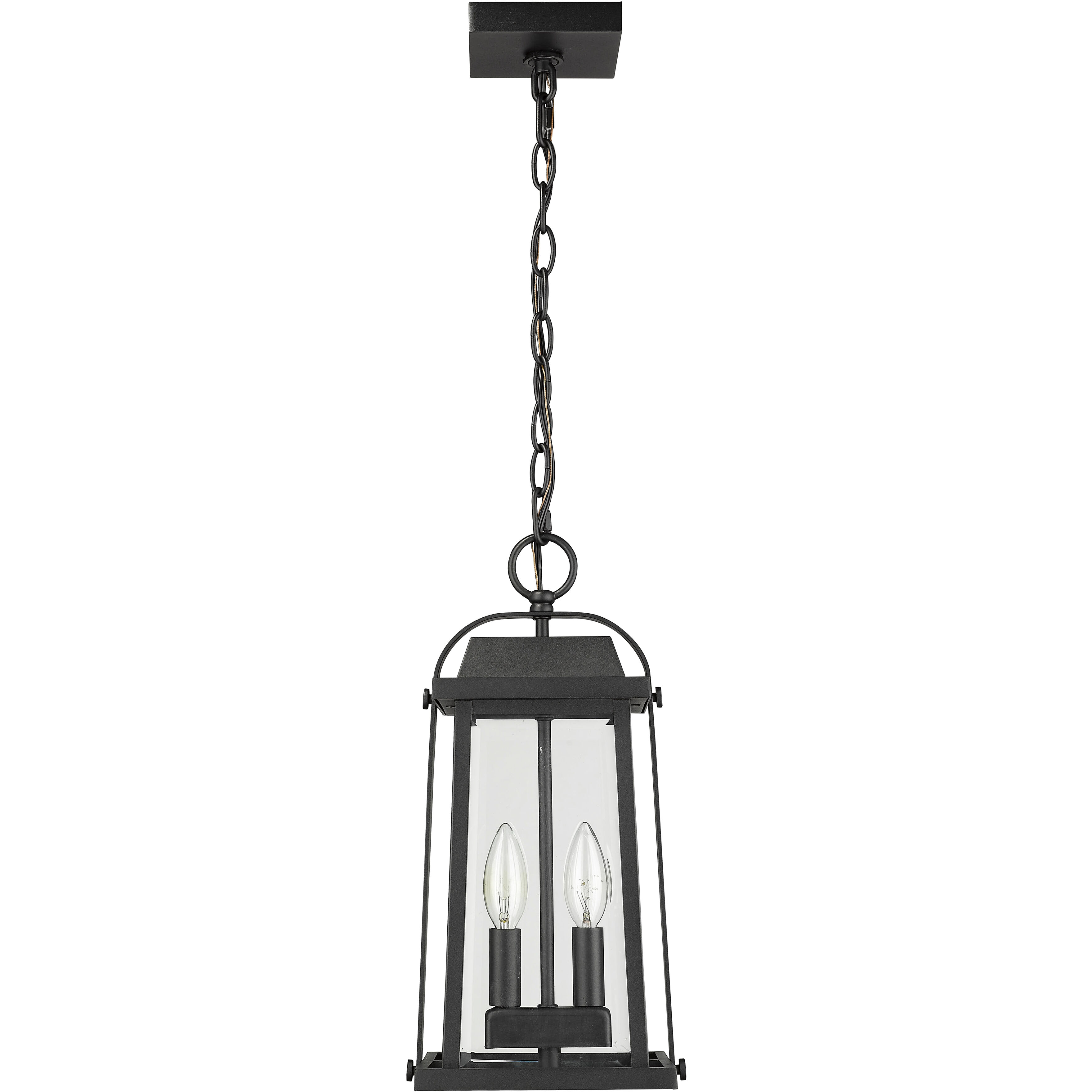 Millworks 2 Light 7.75 inch Black Outdoor Chain Mount Ceiling Fixture