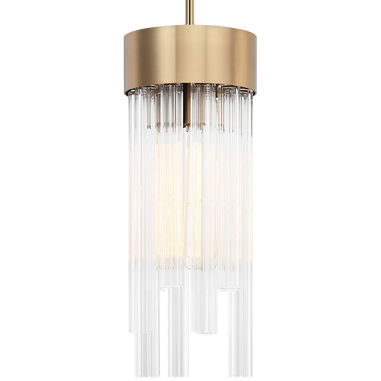 Kellan 3 Light 7 inch Aged Gold Brass Pendant Ceiling Light