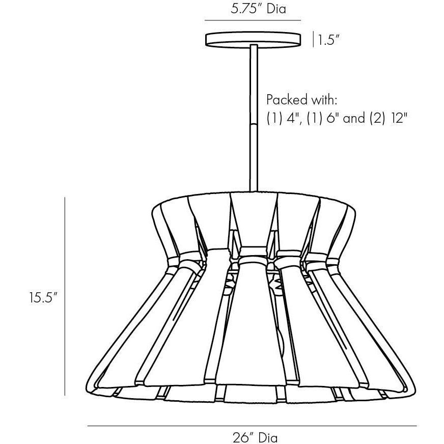 Harvey 1 Light 26 inch Natural and Antique Brass Pendant Ceiling Light