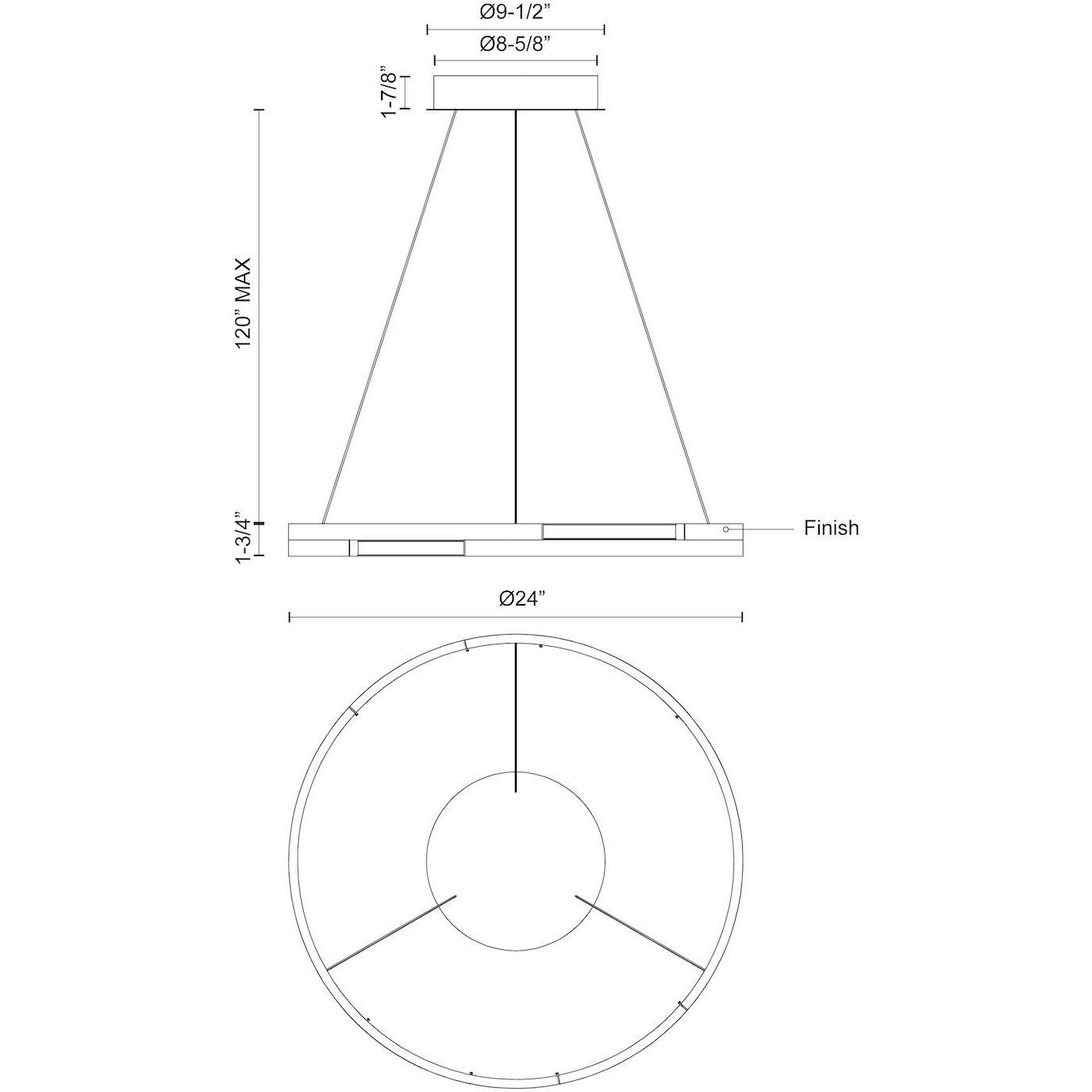 Anello Minor Pendant Ceiling Light in Brushed Nickel